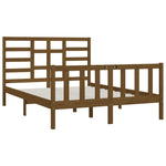 ZNTS Bed Frame without Mattress Honey Brown 150x200 cm King Size Solid Wood 3107621