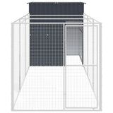 Dog House with Run Anthracite 165x455x181 cm Galvanised Steel 3189099