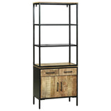 Highboard with Drawer Brown 70 x 35 x 180 cm Solid Mango Wood 3310125