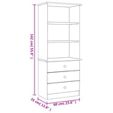 Bookcase with Drawers ALTA White 60x35x142 cm Solid Wood Pine 353952