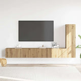 3 Piece TV Cabinet Set Wall-mounted Artisan Oak Engineered Wood 3329198