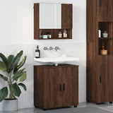 Bathroom Furniture Set 2 pcs Brown Oak Engineered wood & Metal 3392940