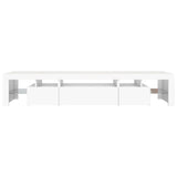 TV Cabinet with LED Lights White 215x36.5x40 cm 3152794