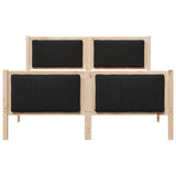 Bed frame Brown and black 135 x 190 cm Solid pine wood 878481