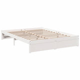 Bookcase Bed without Mattress White 160x200 cm Solid Wood Pine 3324349