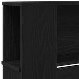 Headboard Cabinet with Shelf Black Oak 220 x 18.5 x 102.5 cm 862092