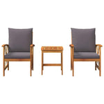 Garden Sofa Set with Cushion 3 pcs Brown Solid acacia wood 4106450