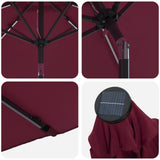 Garden Parasol with LED Lights and Base 300 x 300 cm Polyester 42036271