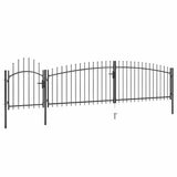 Garden Fence Gate Woerden with Spear Top 5x1 m Black 146322