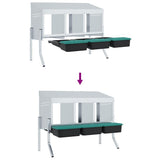 Chicken Nesting Box 4 Compartments with Legs Galvanised Steel 4104897