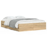 Bed Frame with Drawers without Mattress Sonoma Oak 120x190 cm Small Double 3207317