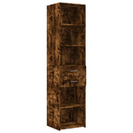 Slim Storage Cabinet Smoked Oak 45x42.5x225 cm Engineered Wood 3281298