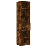 Slim Storage Cabinet Smoked Oak 45x42.5x225 cm Engineered Wood 3281298