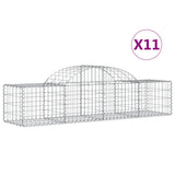 Arched Gabion Baskets 11 pcs 200x50x40/60 cm Galvanised Iron 3146266