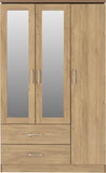 ZNTS Charles 3 Door 2 Drawer Mirrored Wardrobe 100-101-016