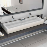 Wash Basin 120x46x11 cm Mineral Cast/Marble Cast White 144068