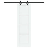 Sliding Door 61 x 198.5 cm Engineered Wood White and Black 3450106