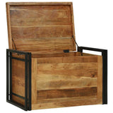 Storage Box Brown and Black 80 x 50 x 50 cm Acacia Wood 4016747
