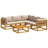 Sofa Set 6 pcs Natural Solid Acacia Wood 3417239