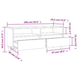 TV Cabinet Smoked Oak 100x34.5x44.5 cm Engineered Wood 831898