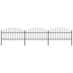 ZNTS Garden Fence with Spear Top Steel x5.1 m Black 277723