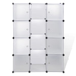 ZNTS Modular Cabinet with 9 Compartments 109x36.5x143 cm White 240498