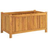 Garden Planter with Liner 80x42x40 cm Solid Wood Acacia 366435