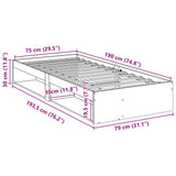 Day Bed without Mattress Wax Brown 75x190 cm Solid Wood Pine 859252