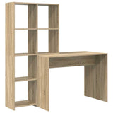 Desk with Shelf Sonoma Oak 138.5 x 55 x 143 cm Engineered Wood 3337251