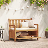 Garden Storage Bench Brown 114 x 60 x 90 cm Solid teak wood 42001959