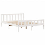 Bed Frame without Mattress White 150x200 cm King Size Solid Wood Pine 3305907