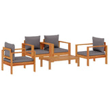 5 Piece Garden Sofa Set with Cushions Solid Wood Acacia 3214847