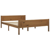 Bed Frame Honey brown Solid pinewood, plywood Double 322112