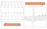 White three-tier reinforced iron high-low bed with three-person metal frame, space-saving bunk bed W3987P434166