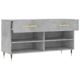 Shoe Bench Concrete Grey 102x35x55 cm Engineered Wood 829720