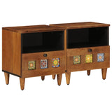 Bedside Cabinet 2 pcs Brown 40 x 33 x 46 cm Solid Mango Wood 4018231
