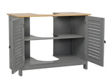 Modern Double Shutter Door MDF Spray Paint Bathroom Sink Cabinet Gray 95544166