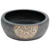 Countertop Basin Black and Brown Round 41x14 cm Ceramic 155060