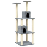 Cat Tree with Sisal Scratching Posts Light Grey 141 cm 171525