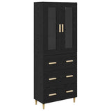 Highboard with Drawer Black Oak 69.5 x 34 x 180 cm 3416227