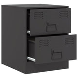 ZNTS Bedside Cabinets 2 pcs Black 34.5x39x44 cm Steel 841620