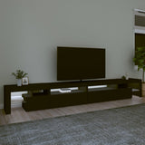 TV Cabinet Black Engineered Wood Large Lights TV Cabinet 3152803