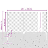 Fence and Post Grey 0.8 x 25 m Steel 3336275