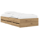 Bed Frame with Storage Artisian Oak 80 x 200 cm Engineered Wood 3429612