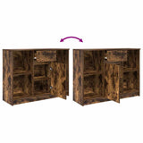 Sideboard with Drawer Smoked Oak 101x35x76 cm Engineered Wood 861566