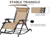 Garden Rocking Chair Folding Recliner Outdoor Adjustable Sun Lounger Rocker Zero-Gravity Seat with T3398P318850