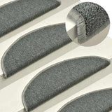 Stair Mats 30 pcs 56x17x3 cm Dark Green Half Round 3365741