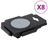 Moving Dollies with 8 Wheels 8 pcs Black Polypropylene 150 kg 3157514