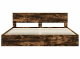 Bed Frame with Drawer Smoked Oak 160 x 200 cm Engineer Wood 3410690