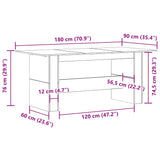 ZNTS Dining Table Old Wood 180x90x76 cm Engineered Wood 855844